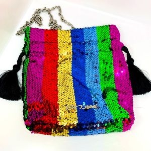 Betsey Johnson Rainbow Sequins Crossbody Bag